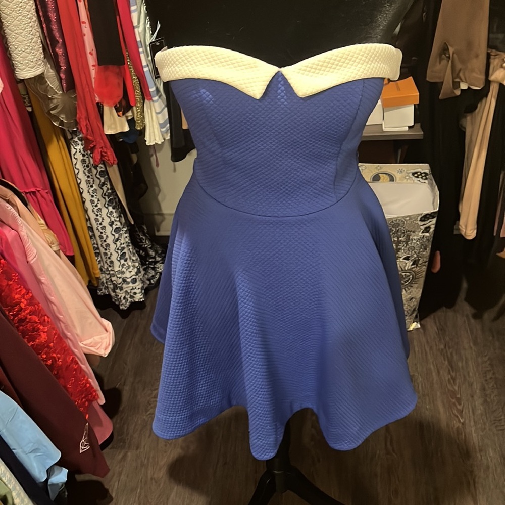 Strapless Blue Dress